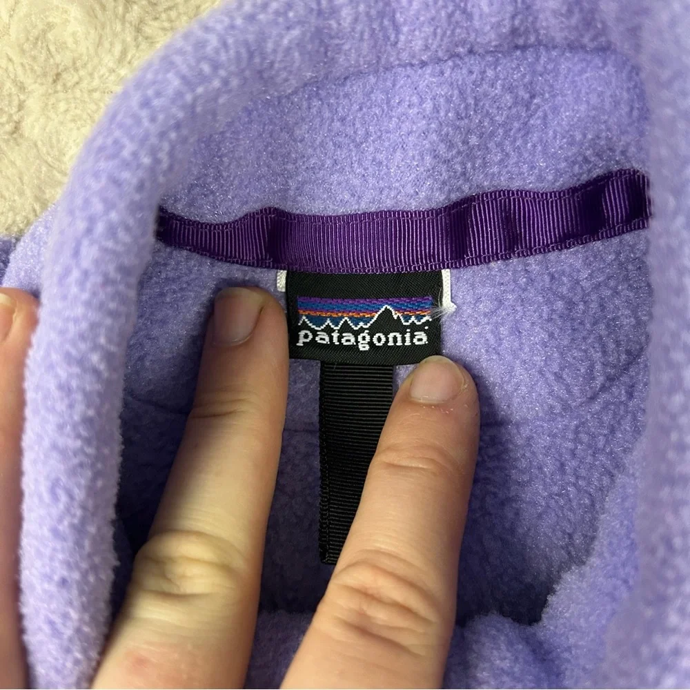 Patagonia Full Zip Fleece Vest Girl’s Light Purple - Picture 3 of 6